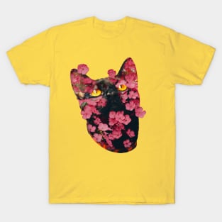 Black Cat with Amber Eyes T-Shirt